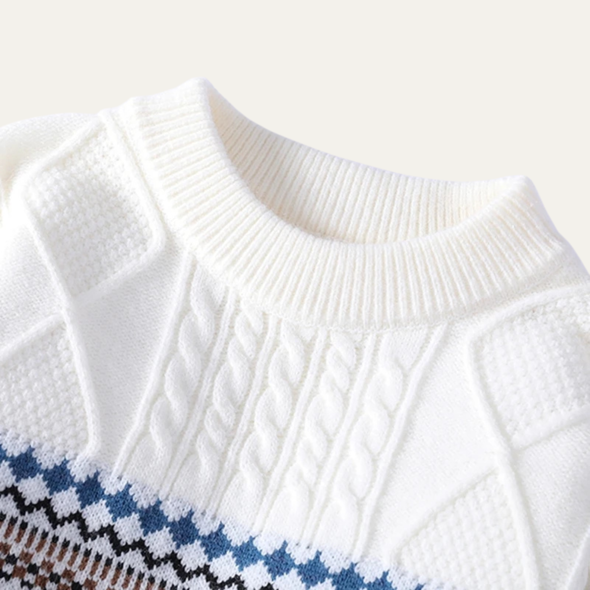 Men's Knitted Nordic Pattern Sweater Warm Winter
