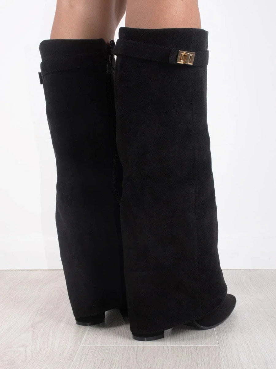 Emily | Women’s Leather Thigh-High Boots with Buckle Caliboot