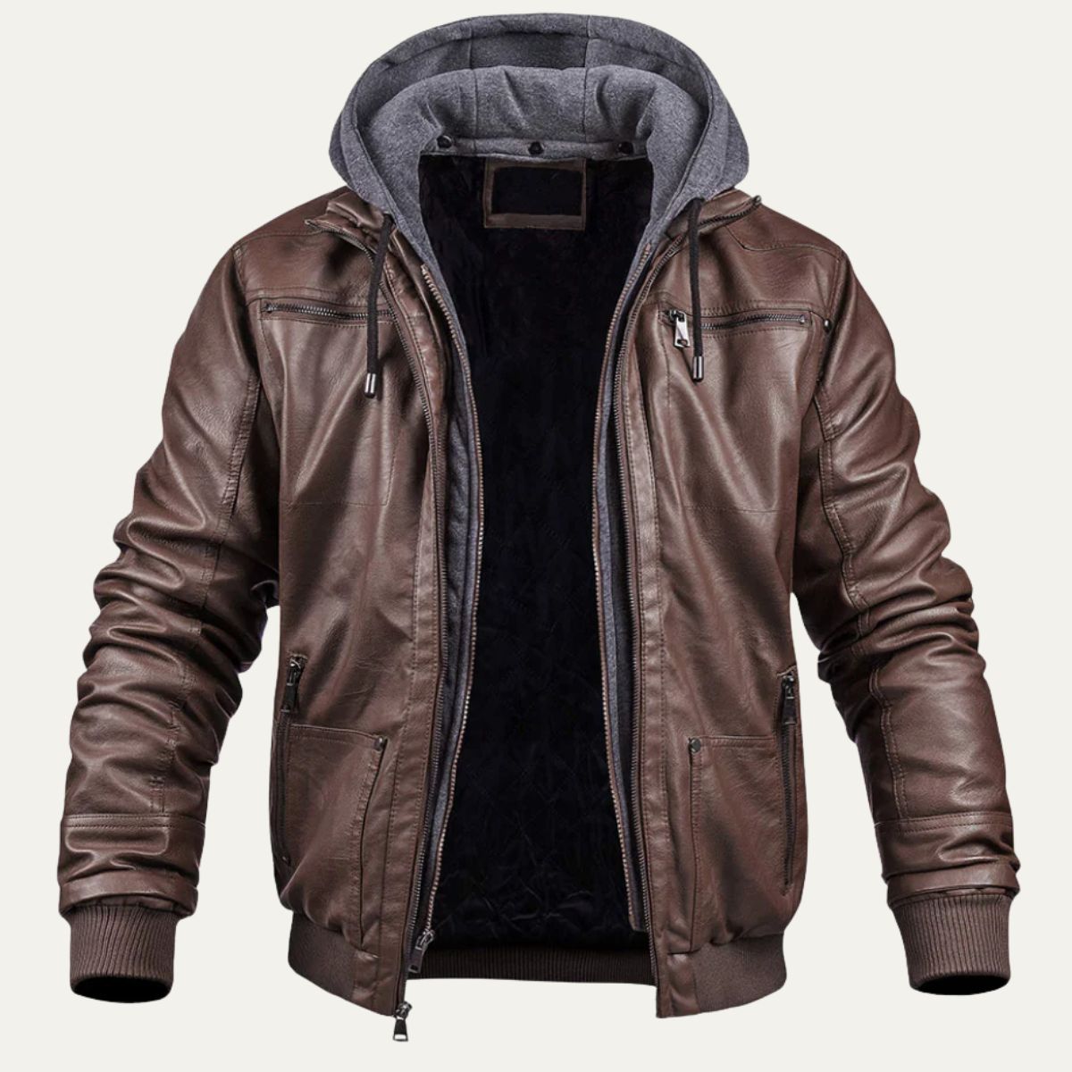 Men's Leather Jacket Modern Warm