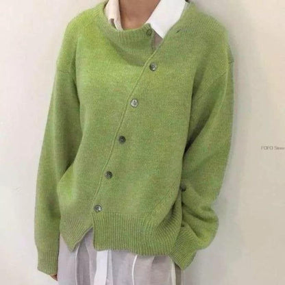 Women's Asymmetric Button Cardigan