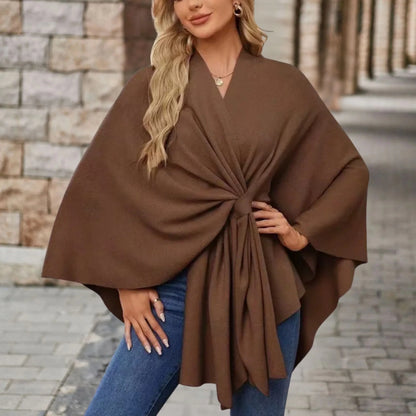 Elegant Women's Draped Poncho