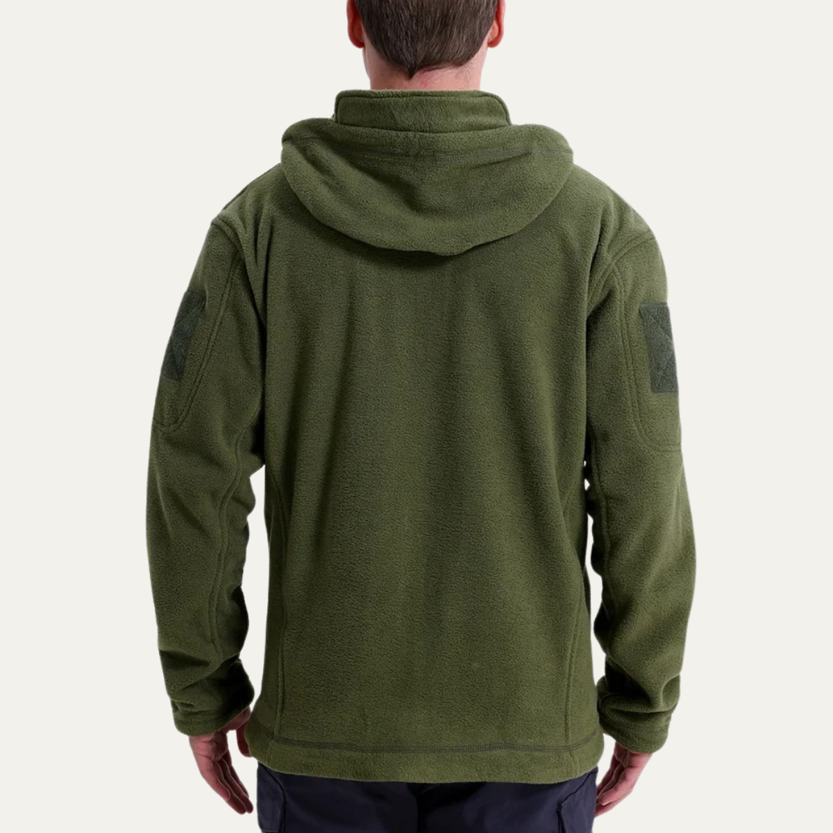 Men's Tactical Fleece Jacket With Hood And Multi Pockets