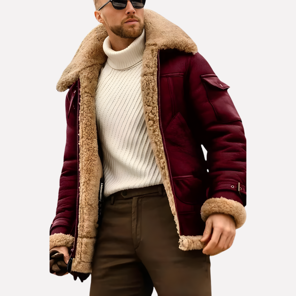 Men's Leather Aviator Jacket