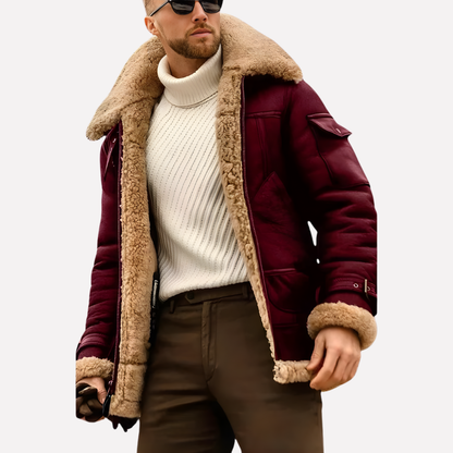 Men's Leather Aviator Jacket