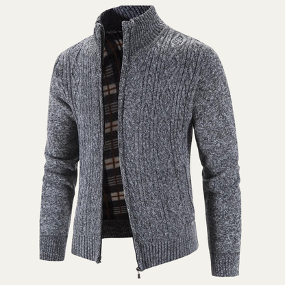 Men's Fleece Zip Up Jacket Warm Knit