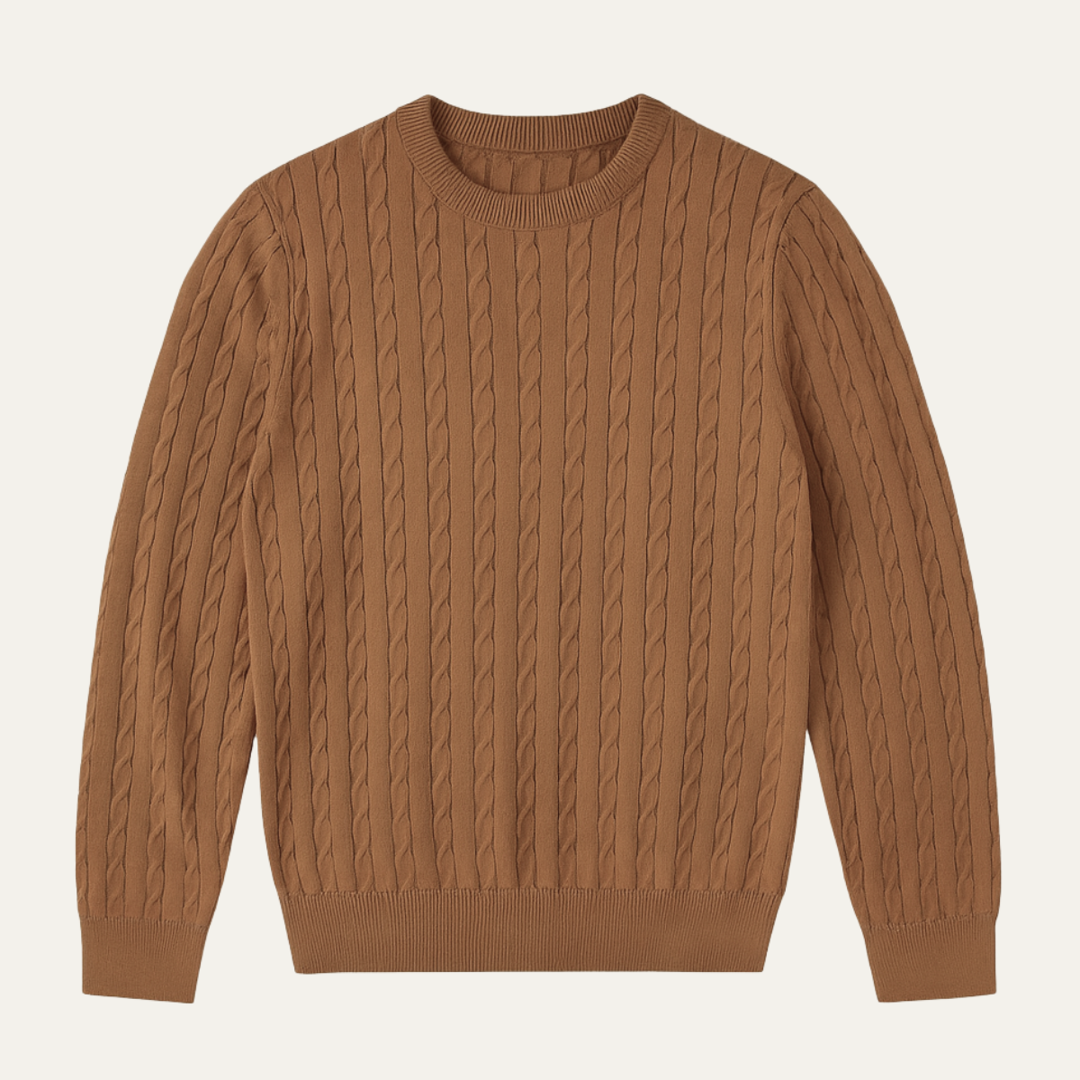 Men's Cable Knit Sweater Soft Warm Winter Round Neck - Vonnera