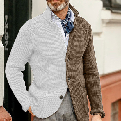 Cambridge Men's Knit Cardigan Contrast Colour
