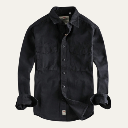 Men's Cotton Work Shirt Button Up With Pockets