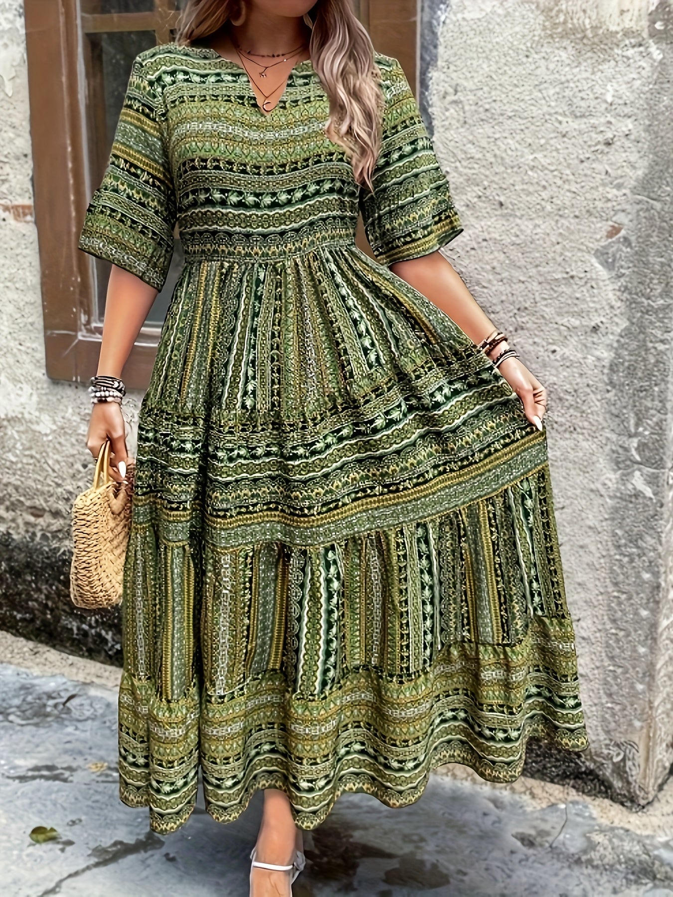 Vivienne Women's Printed Maxi Dress Flowy - Vonnera