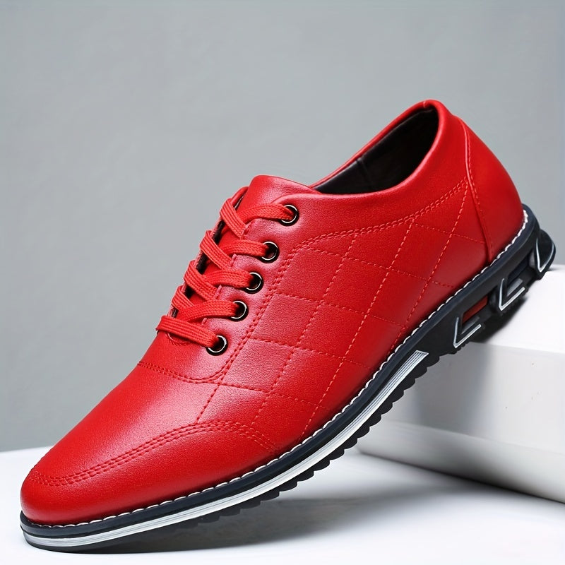 Men's Quilted Lace-Up Shoes Sport Sole Comfortable Casual
