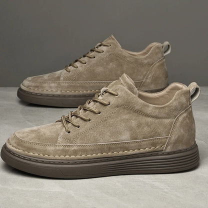 Men's Casual Lace Up Sneakers Contrast Sole Brown