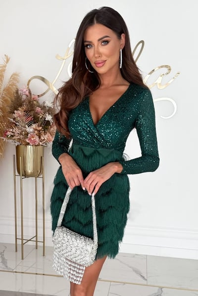 Elegant Sequin Fringe Dress with Glamorous Detail