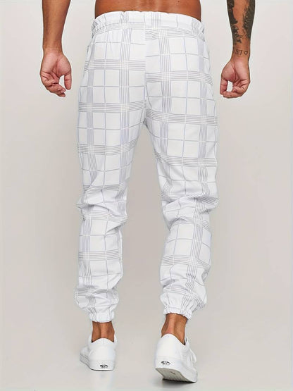 UrbanFit Men's Slim Fit Checkered Joggers