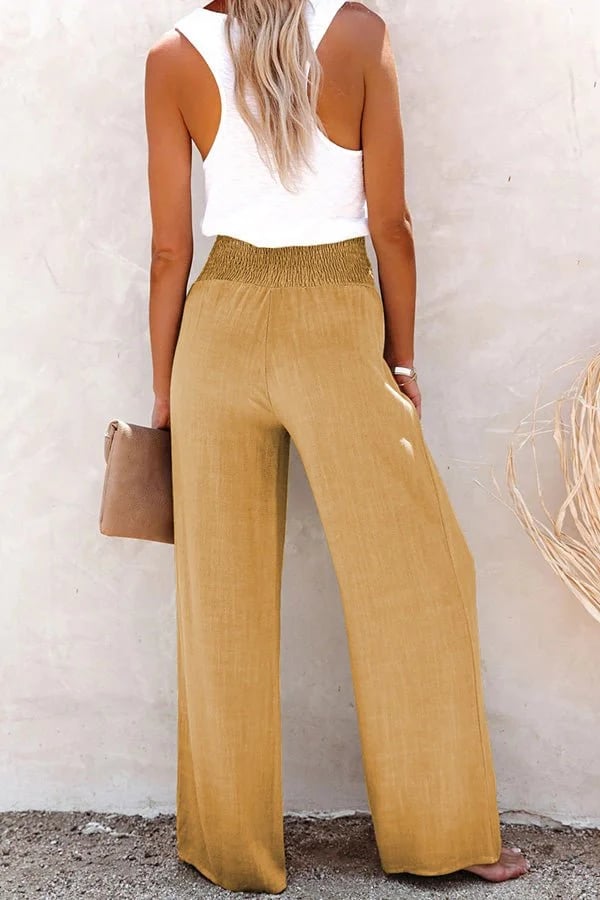Women's High Waist Elastic Trousers