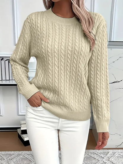 Women's Cable Knit Sweater White