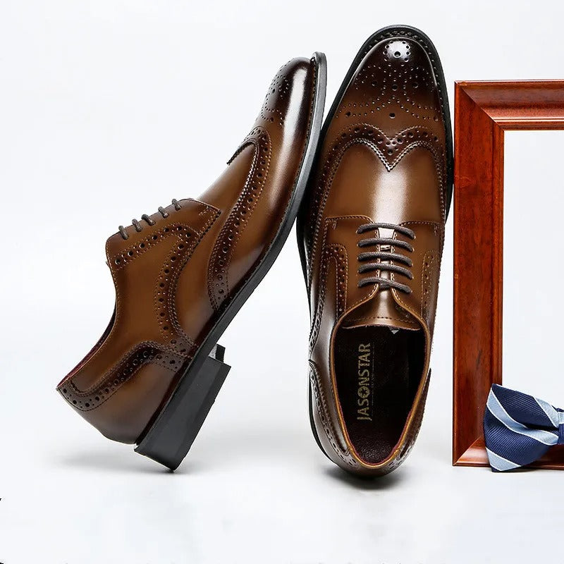 Marbella Men's Faux Leather Brogues Shoes - Vonnera