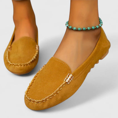 Ruby | Women's Suede Slip-On Loafers Flat Moccasin Shoes