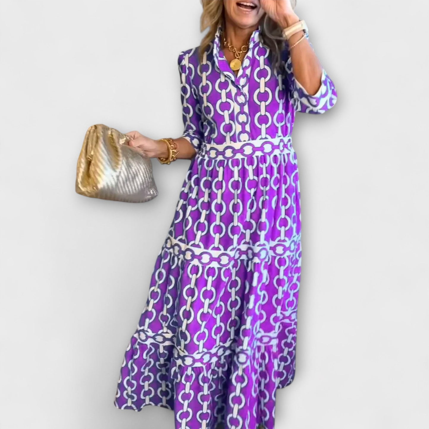 Wendy Women's Midi Chain Pattern Dress