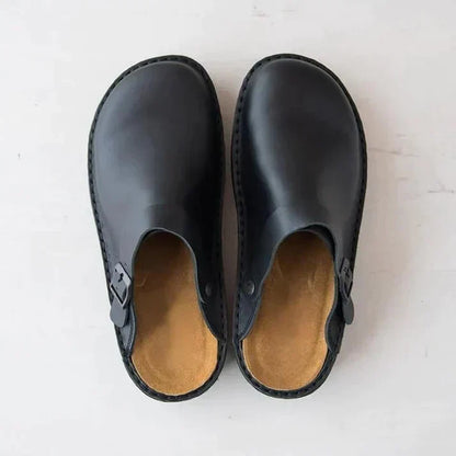 Orthopedic Leather Clogs Autumn Brown