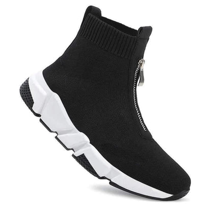 Women's Slip On Boots Zipper Detail