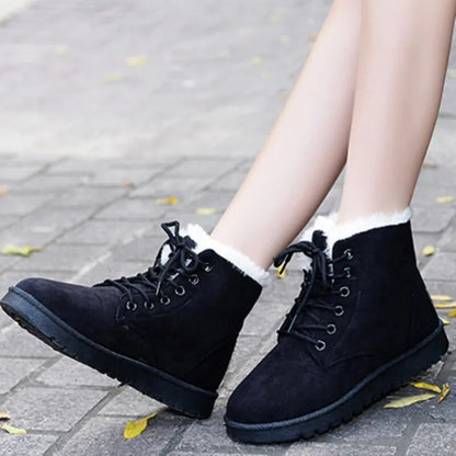 Women's Ankle Boots Lace-Up Cozy Lining Non-Slip Sole