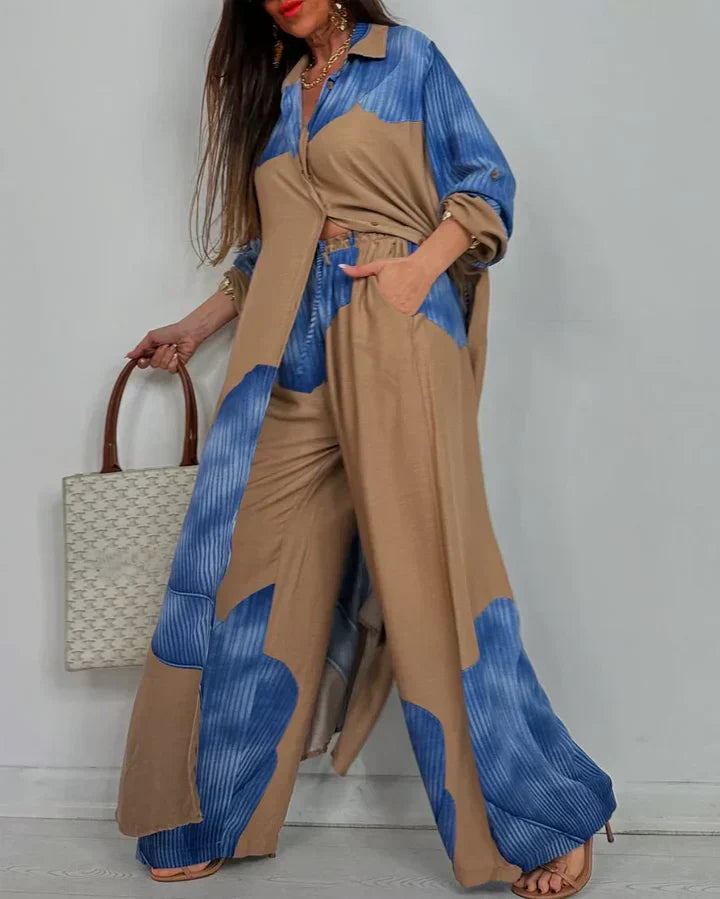 Women's Wide Leg Pantsuit Set