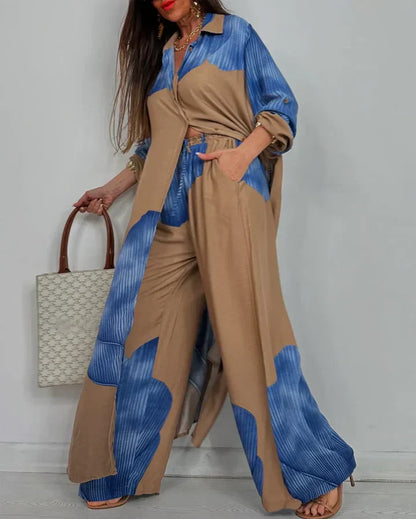 Women's Two Piece Outfit Cropped Wide Leg Pants