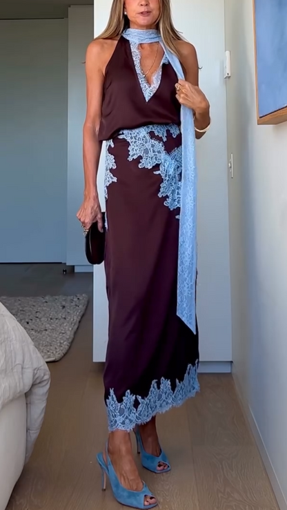 Women's Lace And Skirt Set