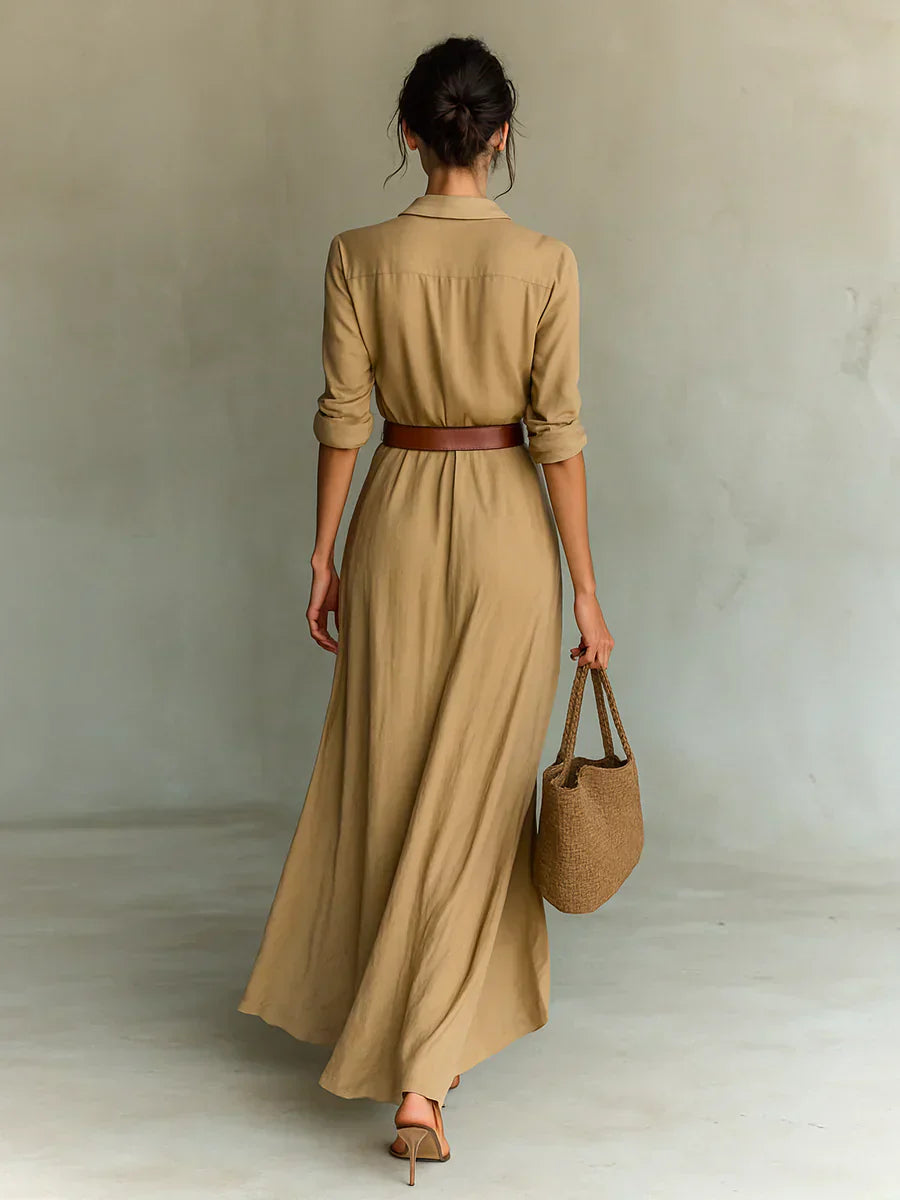 Women's V-Neck Structured Dress
