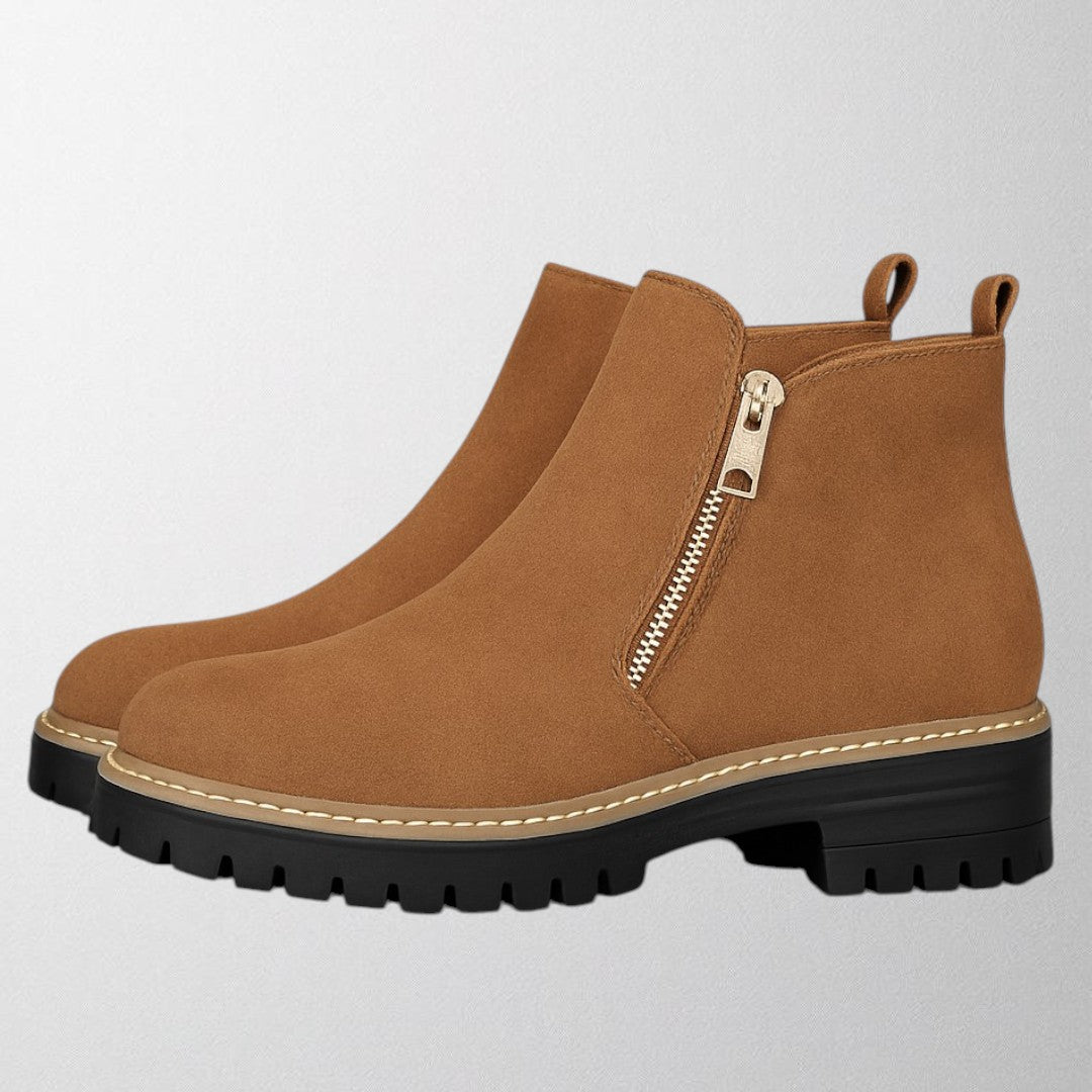 Women's Round Toe Side Zip Shoes