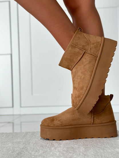 Women's Low Ankle Platform Boots Slip On