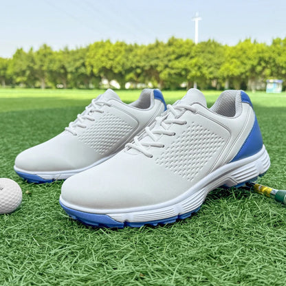 Mens Golf Shoes Waterproof Leather Black