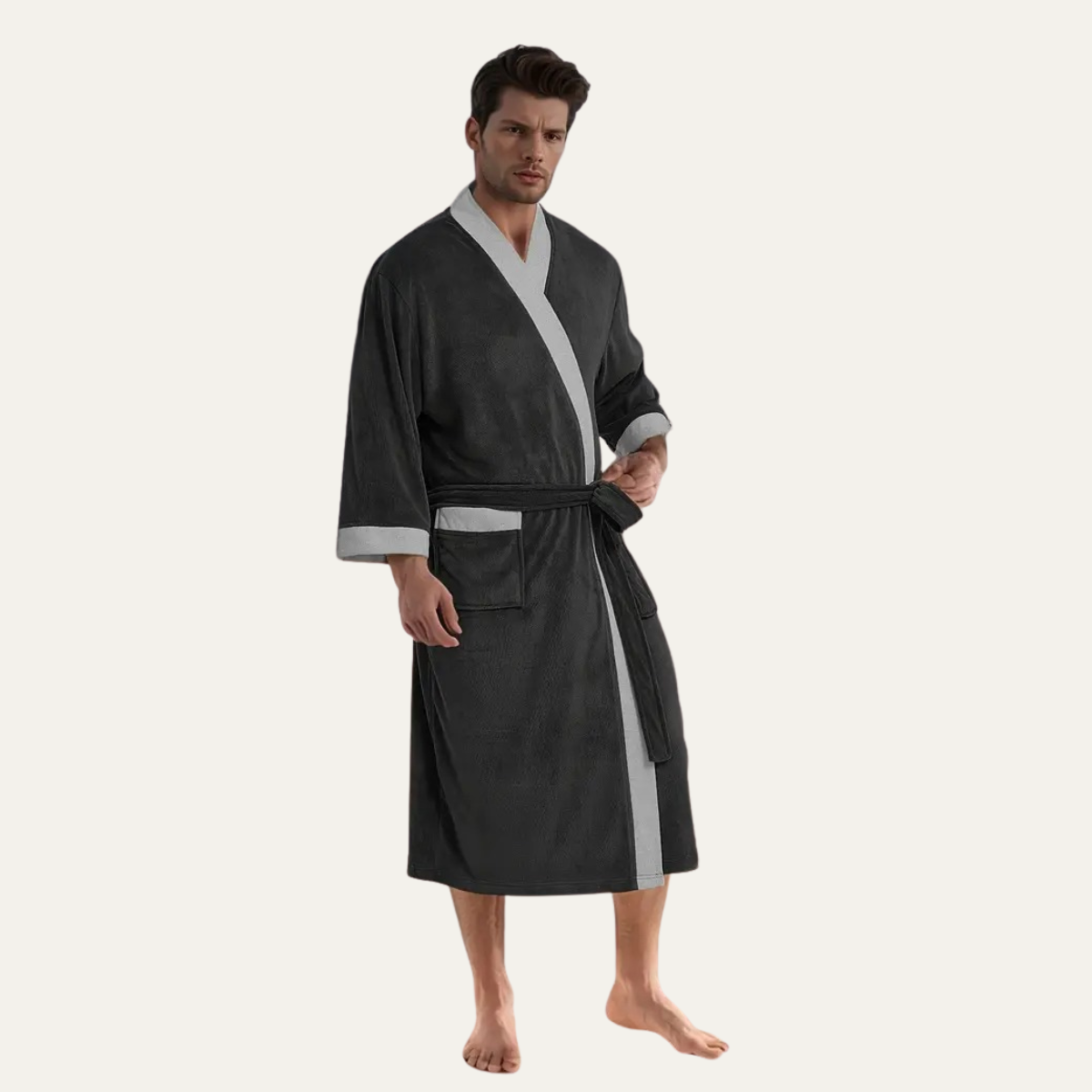 Men's Lightweight Spa Bathrobe Kimono Cotton