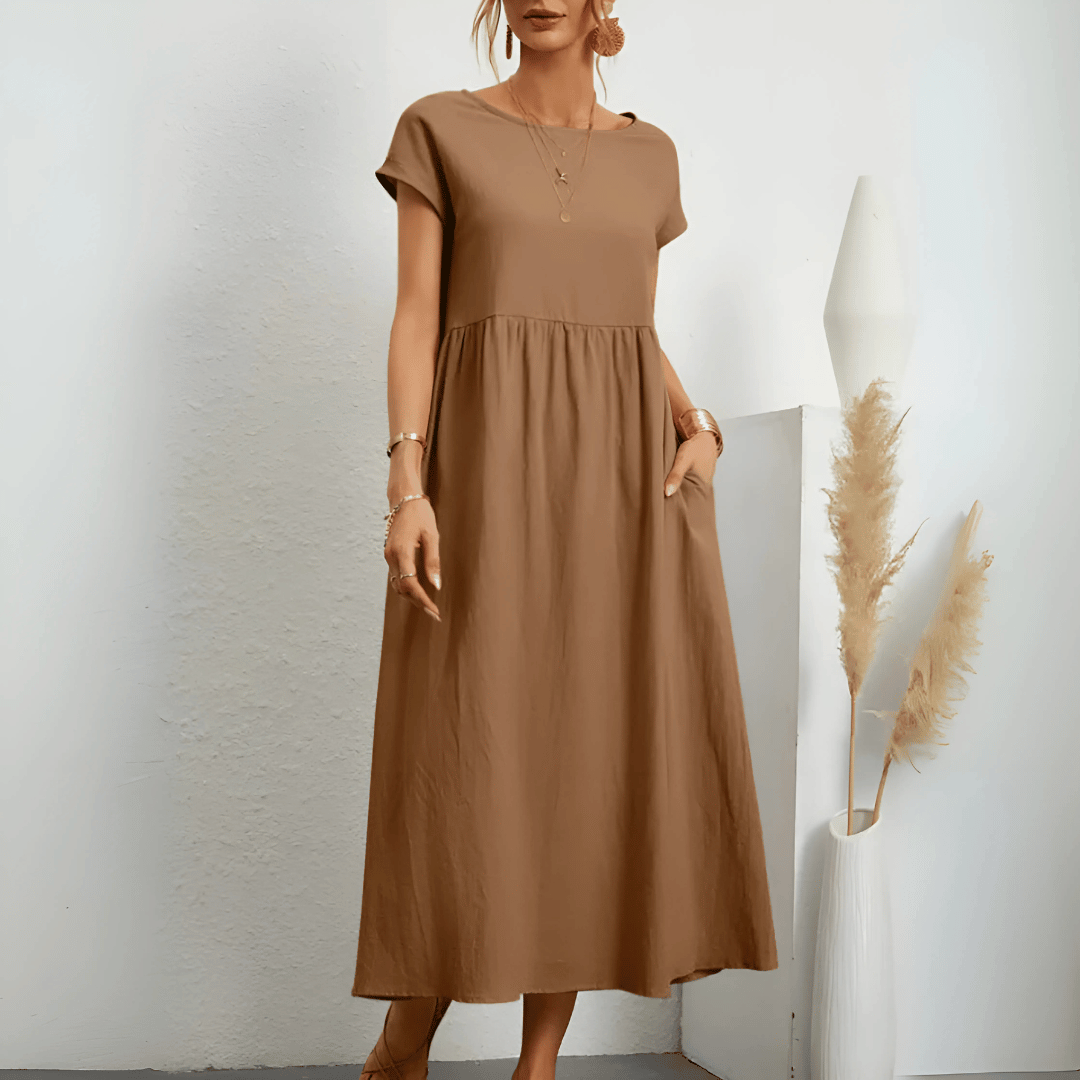 Women's Cotton Linen Maxi Dress - Vonnera