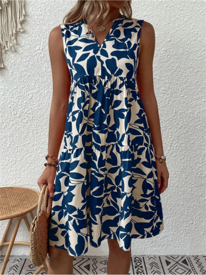 Women's V-Neck Sleeveless Midi Dress