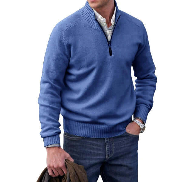 Men's Soft Knit Zip Pullover Sweater