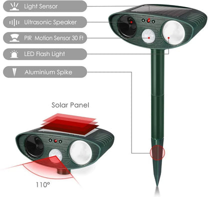 Solar Ultrasonic Animal Repeller Motion Activated