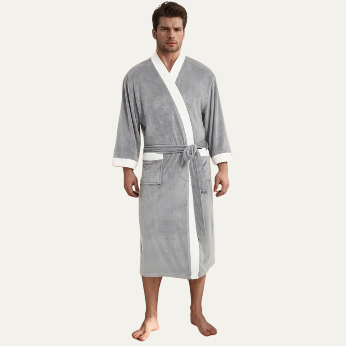 Men's Lightweight Spa Bathrobe Kimono Cotton