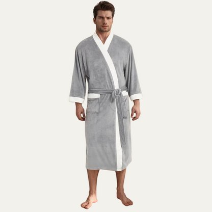 Men's Lightweight Spa Bathrobe Kimono Cotton