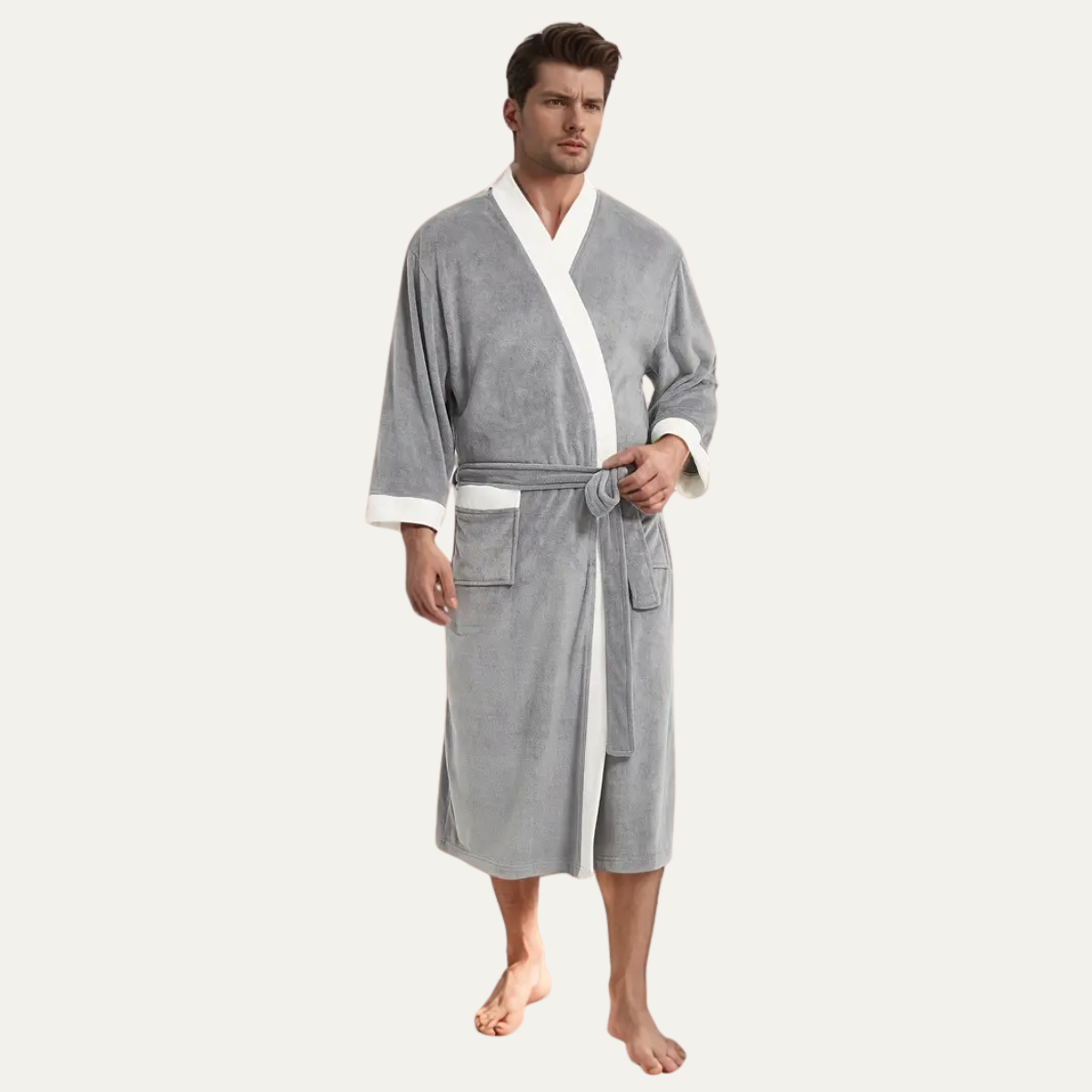 Men's Lightweight Spa Bathrobe Kimono Cotton