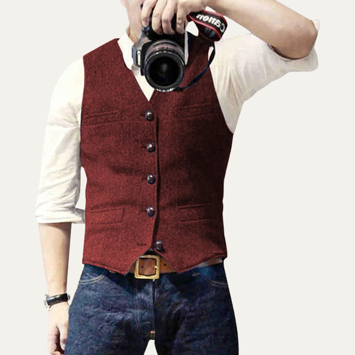 St Andrews Men's Vintage Button Up Vest