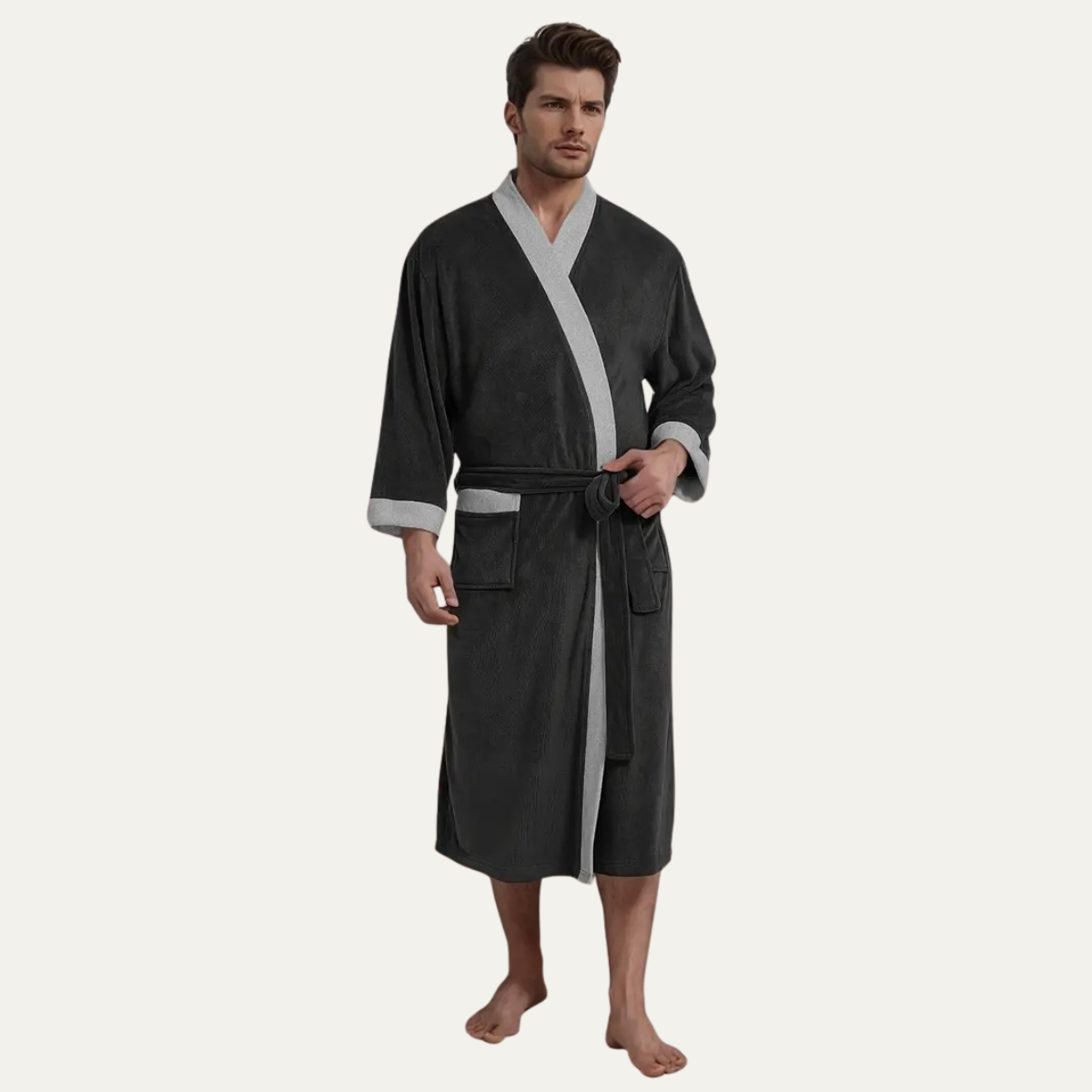 Men's Lightweight Spa Bathrobe Kimono Cotton