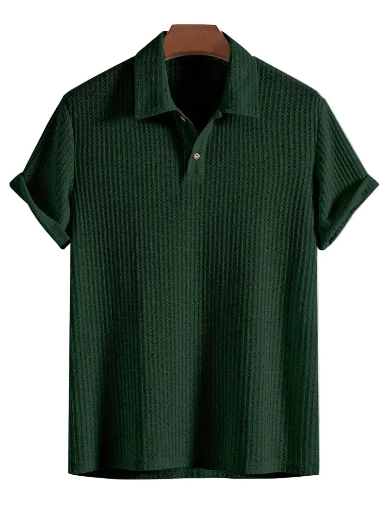 Men's Casual Polo Shirt Cotton Breathable Navy - Vonnera