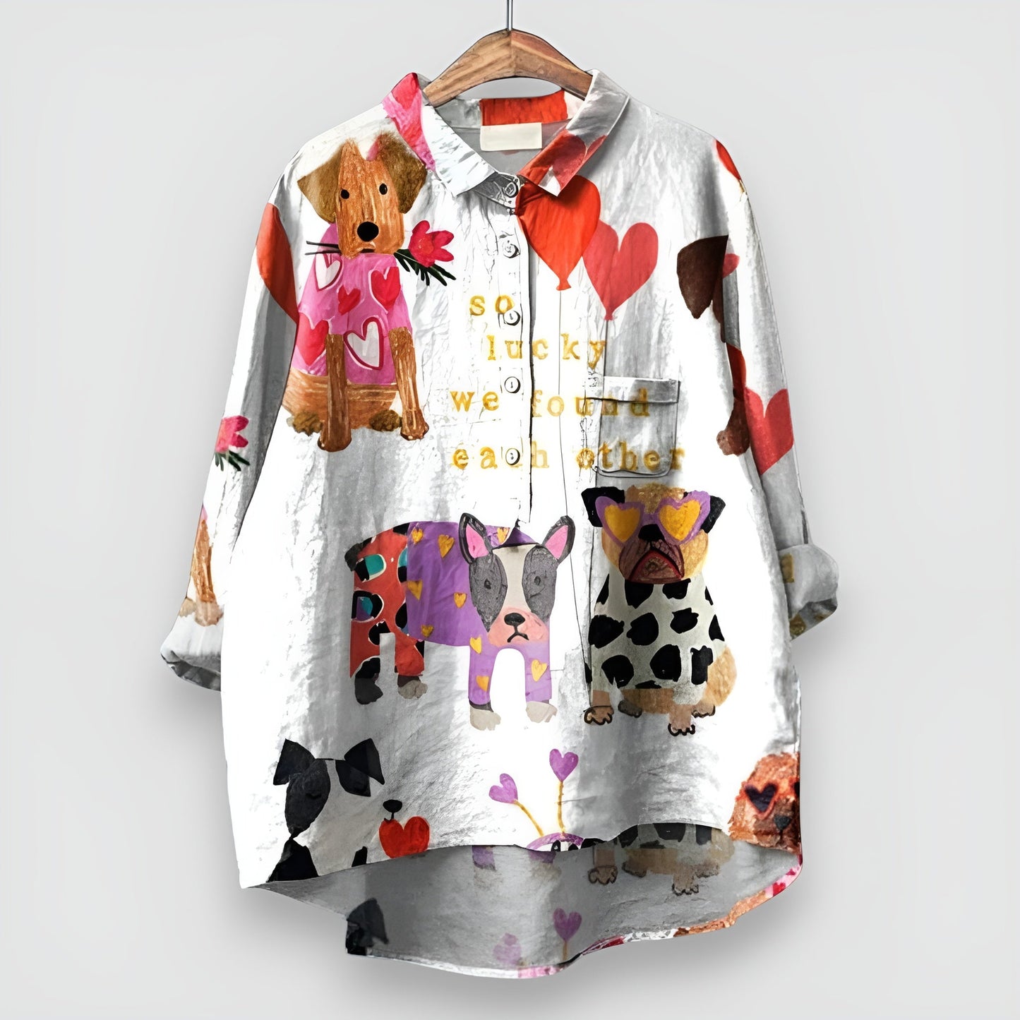 Women's Graphic Button Front Blouse