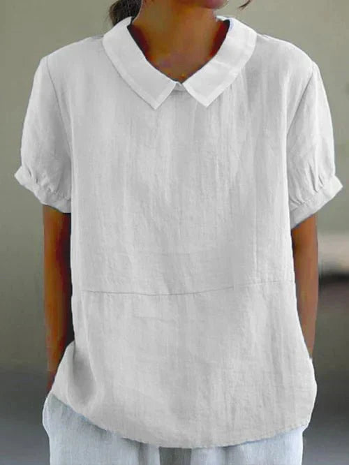 Women's Short Sleeve Peter Pan Collar Casual