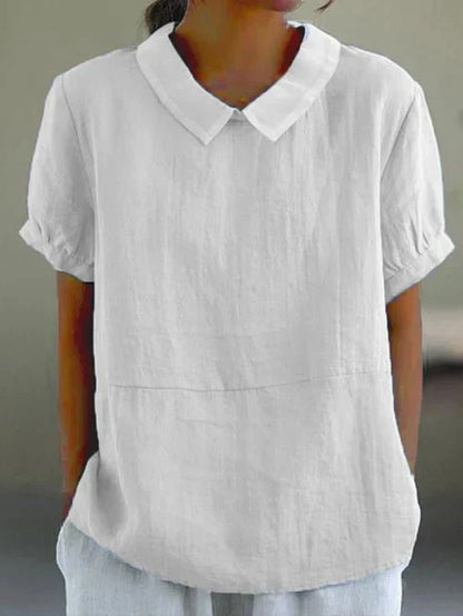 Women's Short Sleeve Peter Pan Collar Casual