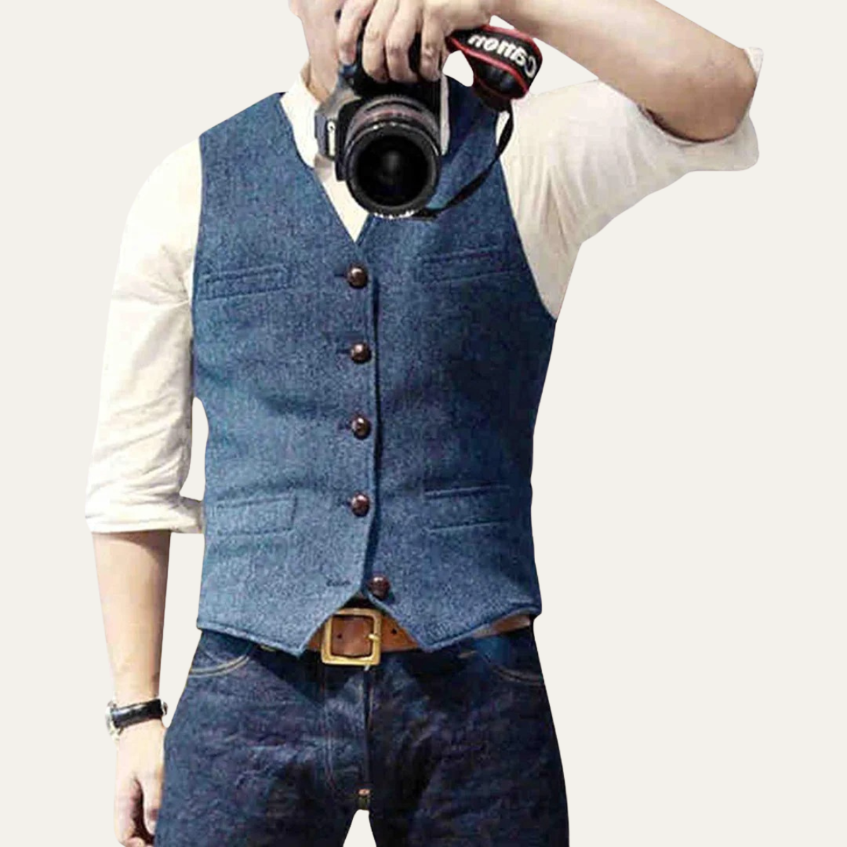St Andrews Men's Vintage Button Up Vest