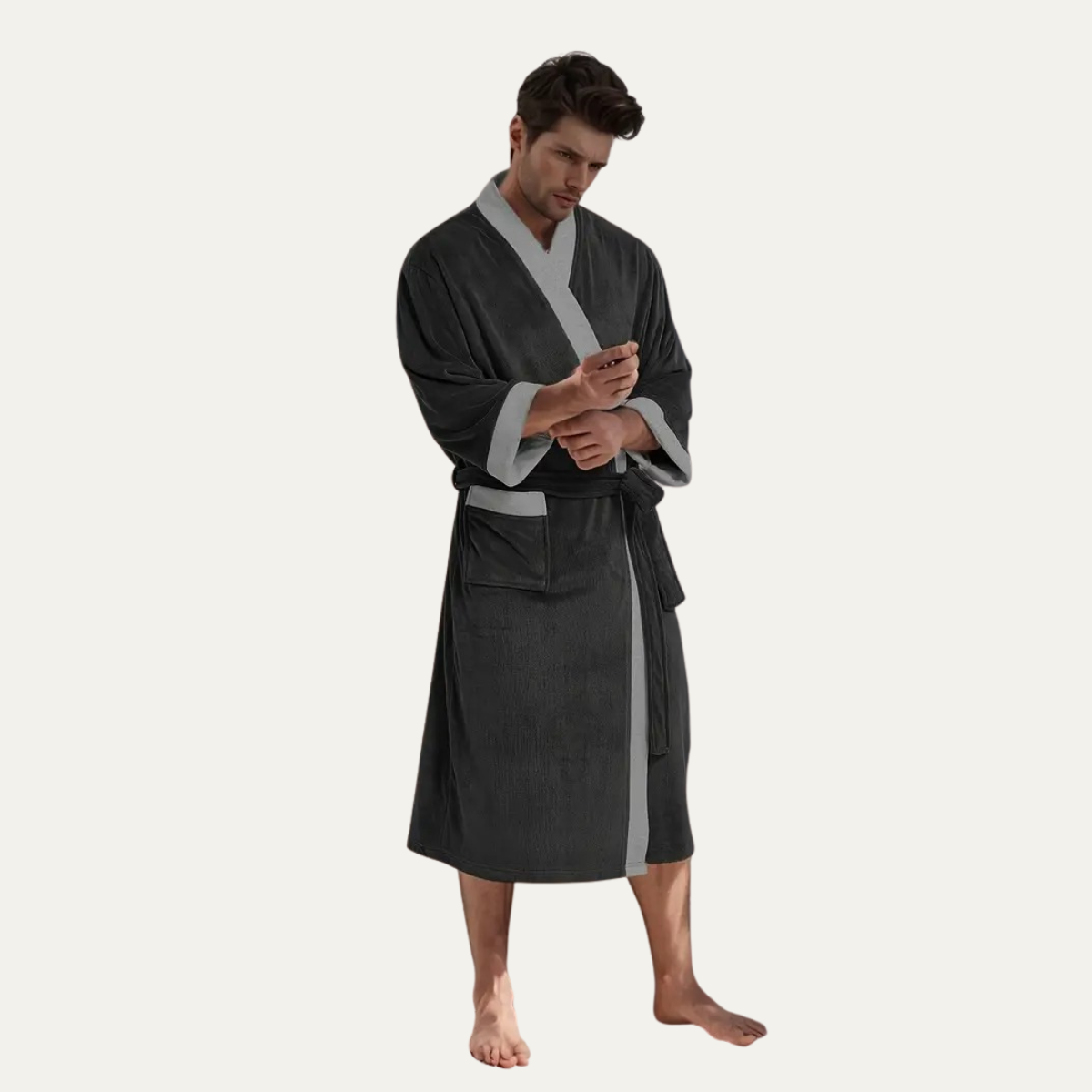 Men's Lightweight Spa Bathrobe Kimono Cotton