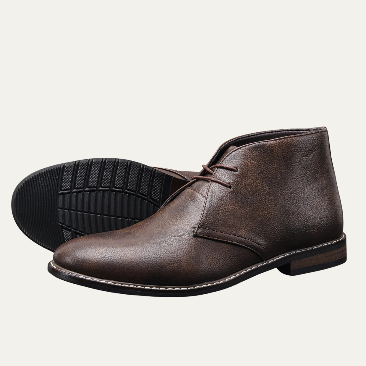 Men's Vintage Ankle Boots Brown Leather - Vonnera