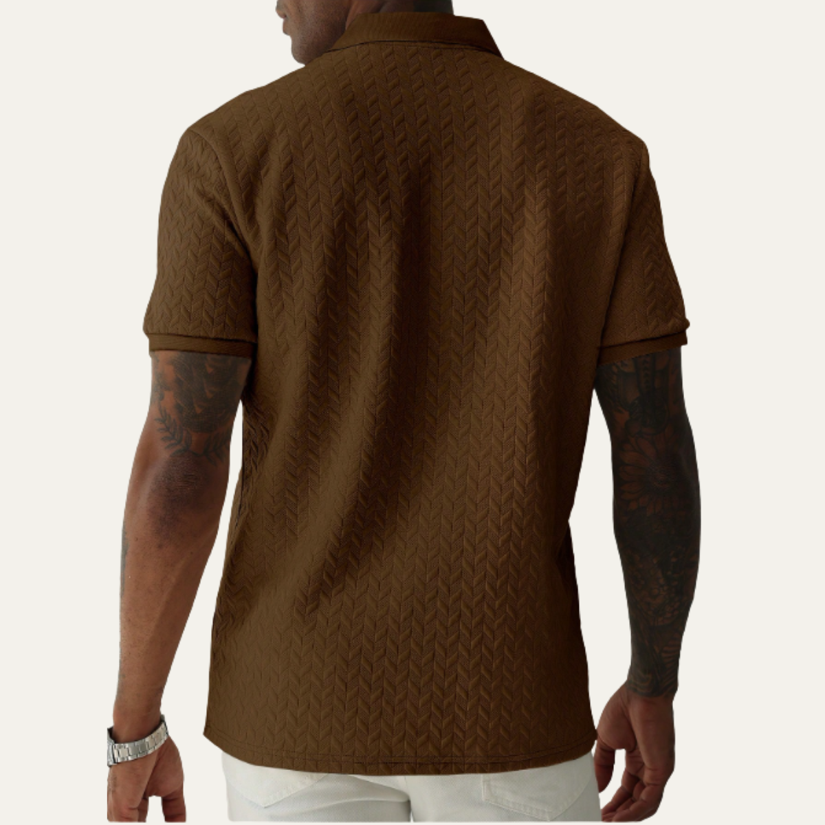 Men's Classic Polo Shirt Textured Cotton Summer Wear